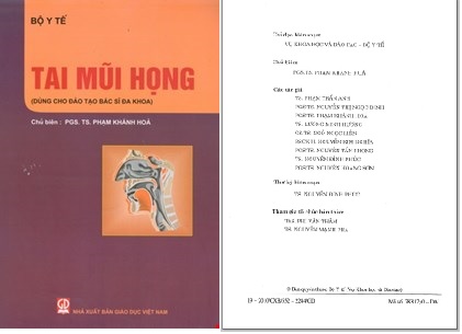 Bài giảng Tai Mũi Họng – Bộ Y tế (dành cho đào tạo Bác sĩ đa khoa)